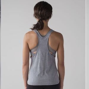Lululemon Glide and Stride Tank Sheer Luon Pebble Jacquard V2 Arctic Grey Ice G